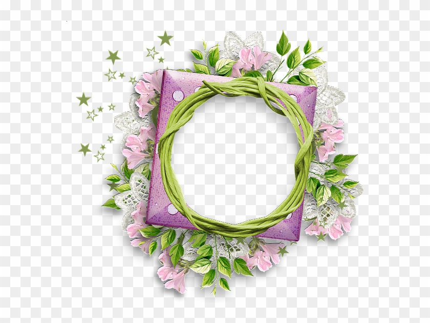 Round Lace Frame Png - Round Flower Frame Png Clipart #501584