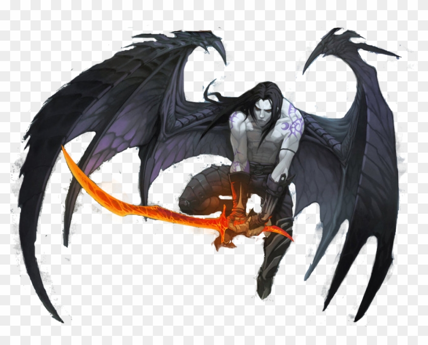 Human With Demon Wings Clipart