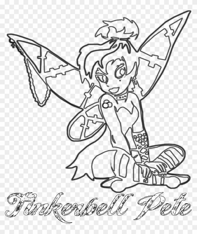 [pending] Tinkerbell Requesting A Signature [archive] - Line Art Clipart