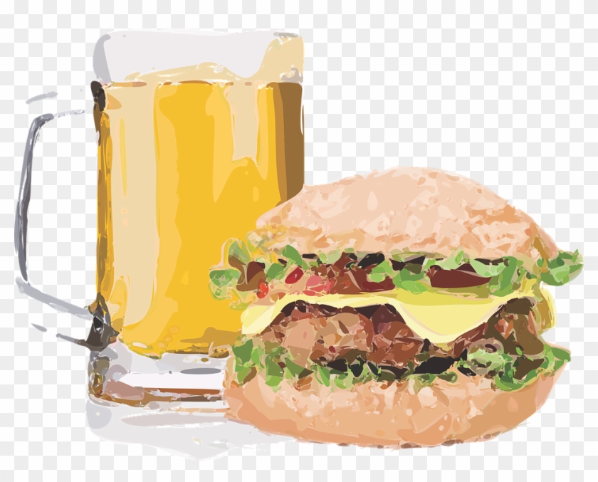 Burger And Beer Png Clipart #501680