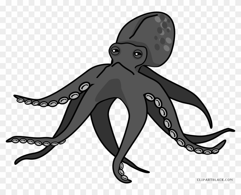 Octopus Clip Art Black And White - Transparent Background Octopus Clip Art - Png Download