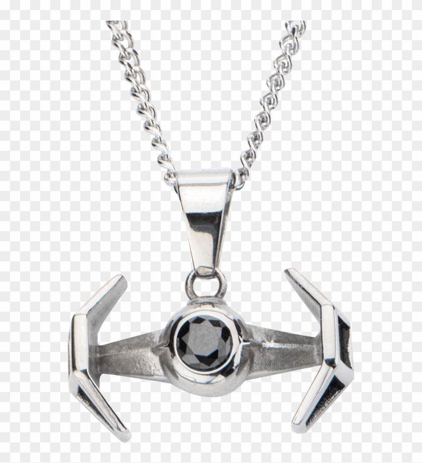 Tie Advanced X1 Fighter Crystal Pendant With Chain - Necklace Clipart #501984