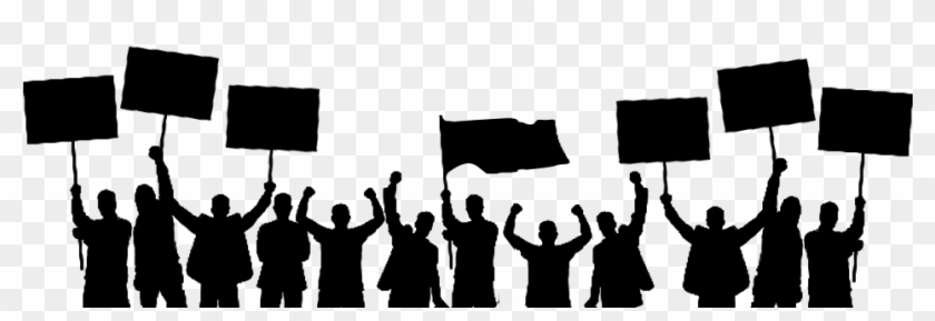 Silhouette People Holding Banners Png By Khaleeqxaman - La Voz De Los Trabajadores Clipart #502320