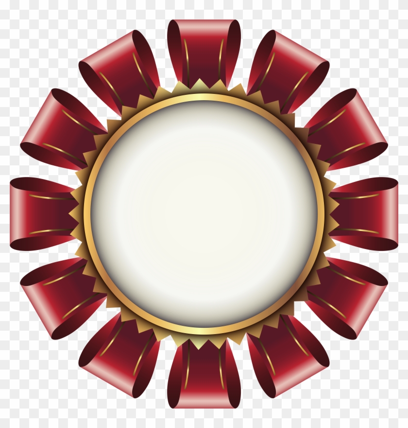Gold Medal With Red Ribbon Png - Circle Red And Gold Clipart