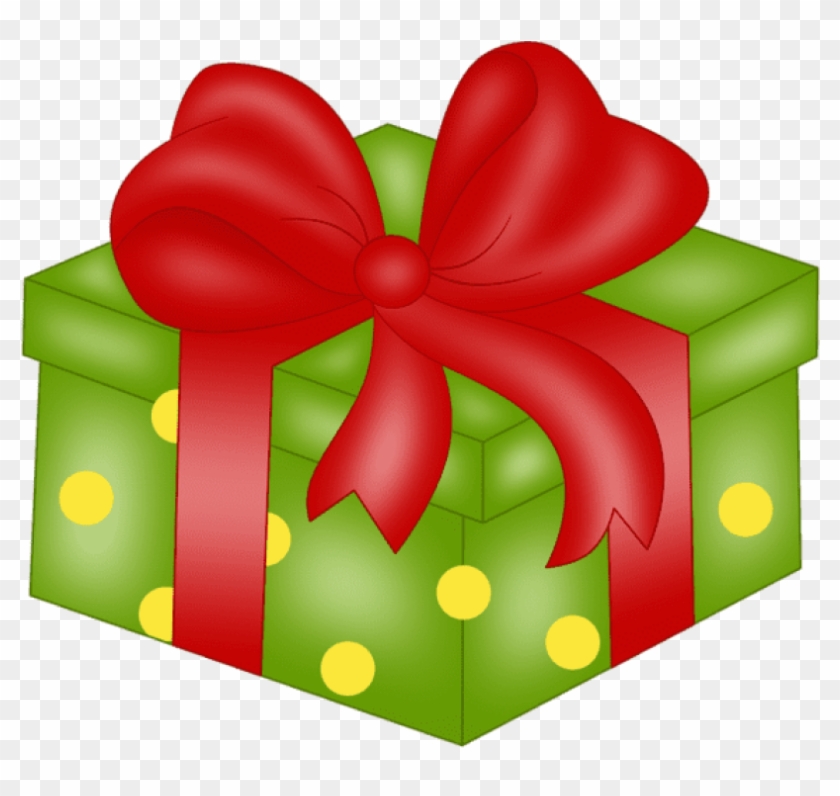 Free Png Green With Dots And Red Ribbon Png Images - Gift Clipart #503473