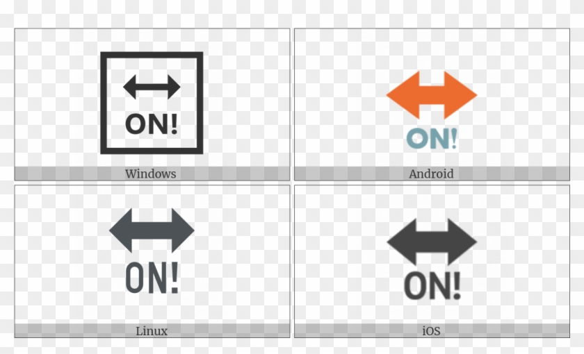 On With Exclamation Mark With Left Right Arrow Above - Arrow Clipart