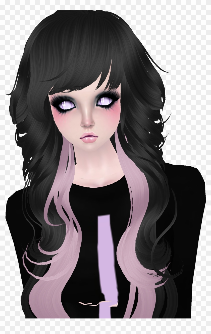 This Is A Female Imvu, Pastel Goth Hair Style - Illustration Clipart