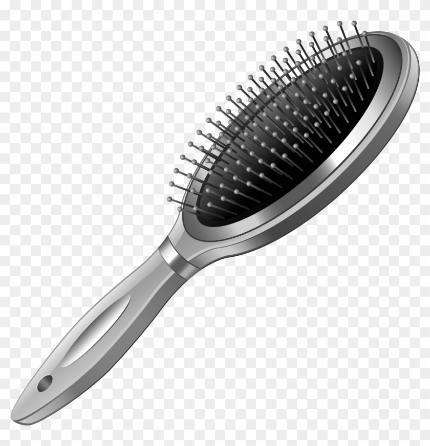 Graphic Transparent Stock Silver Hairbrush Png Picture - Hair Brush Cartoon Clipart #504200