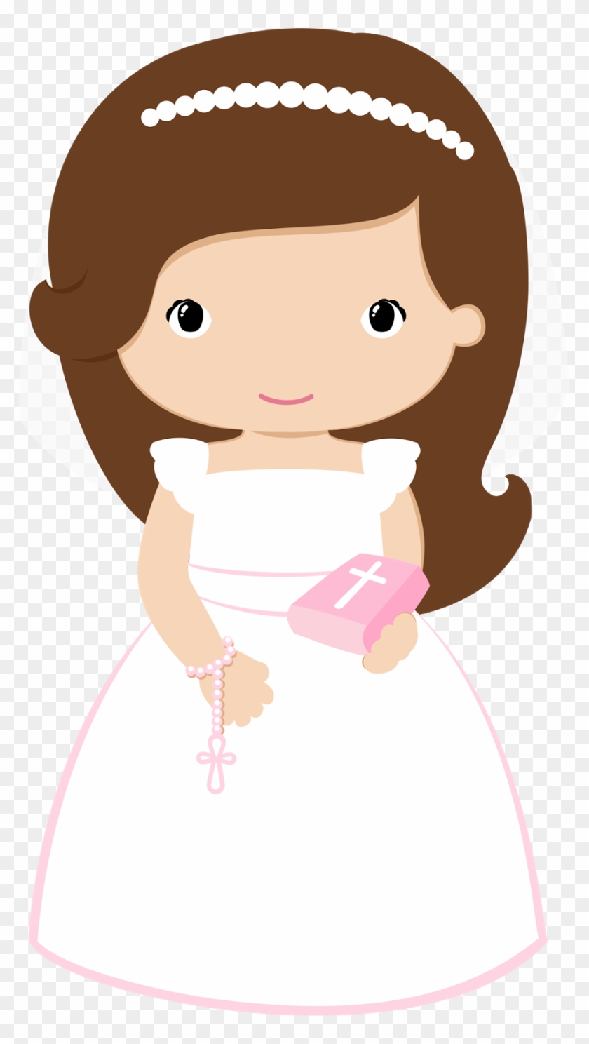 Free Png Download Communion Girl Wave Hair Png Images - First Communion Girl Clipart Transparent Png #504354