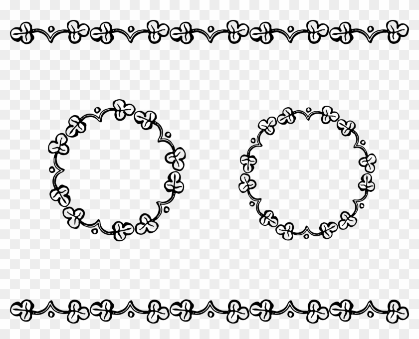Image Transparent Library Clip Art Frames And Borders - Clover Clipart Black And White Border - Png Download