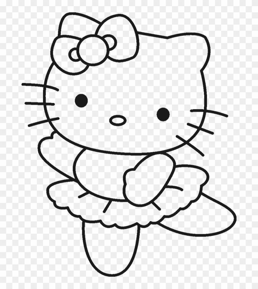 These Drawing Hello Kitty Coloring Pages For Free Drawing - Hello Kitty Ballerina Coloring Pages Clipart #505204