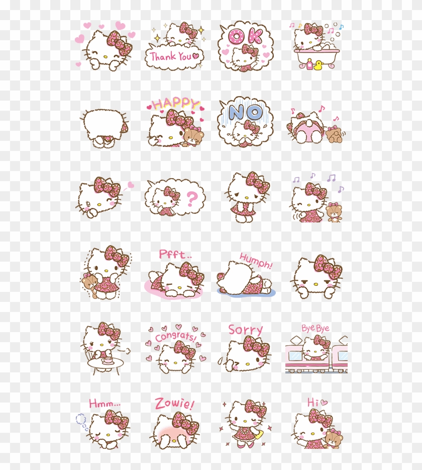 Hello K - Hello Kitty Line Stickers Clipart #505434