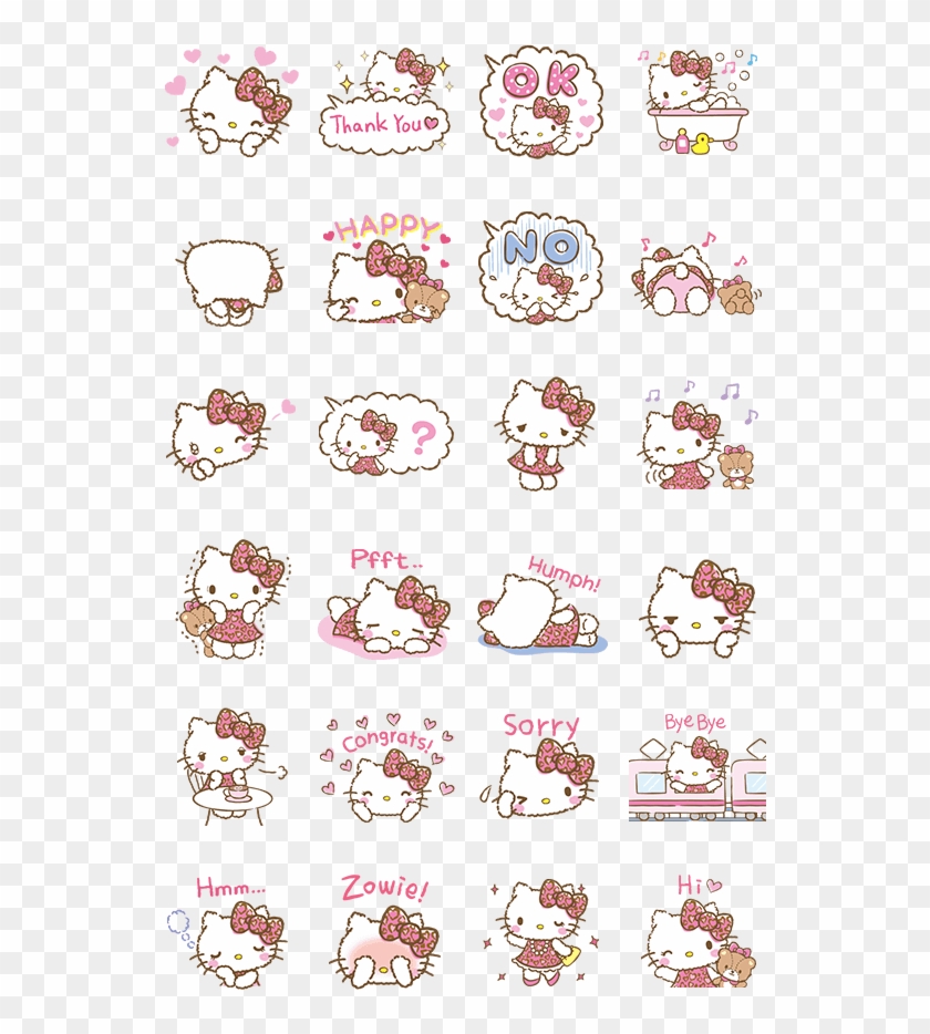 Hello K - Hello Kitty Line Stickers Clipart