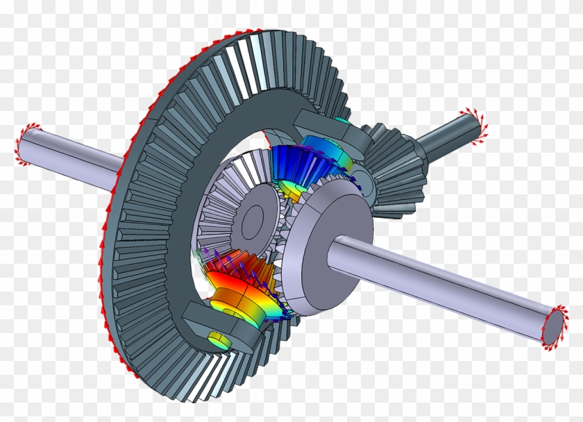 Model Example Of A Differential Gear - Comsol Linear Motor 3d Clipart