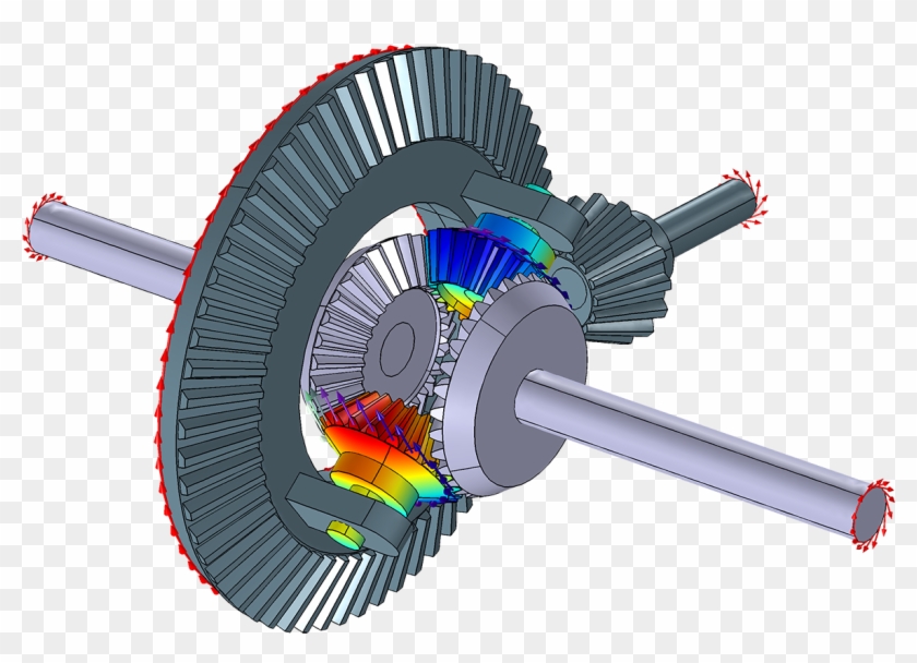 Model Example Of A Differential Gear - Comsol Linear Motor 3d Clipart #505733