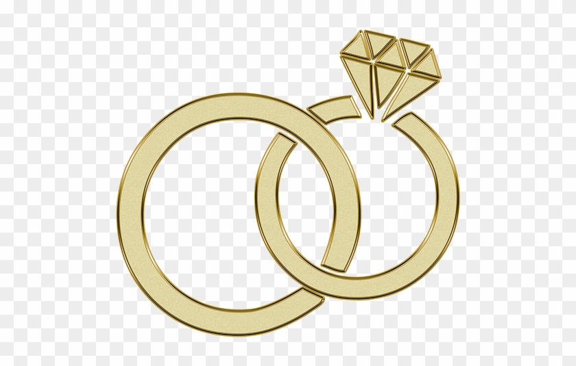 Golden, Ring, Engagement, Wedding, Rings - Diamond Clip Art Gold - Png Download #505957
