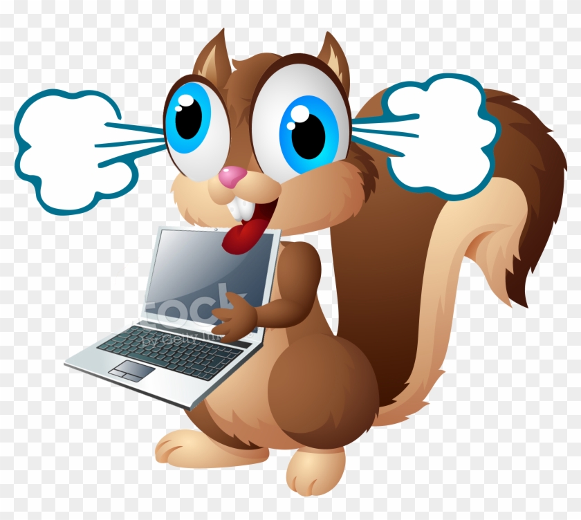 Display Crazy Squirrel Laptopsteam Clipart
