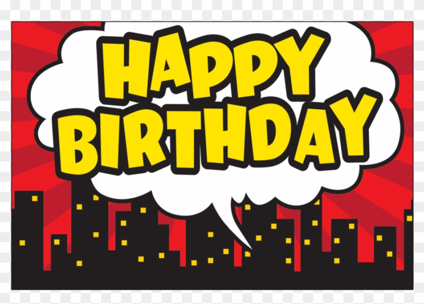Tcr5605 Superhero Happy Birthday Postcards Image - Superhero Birthday Clipart