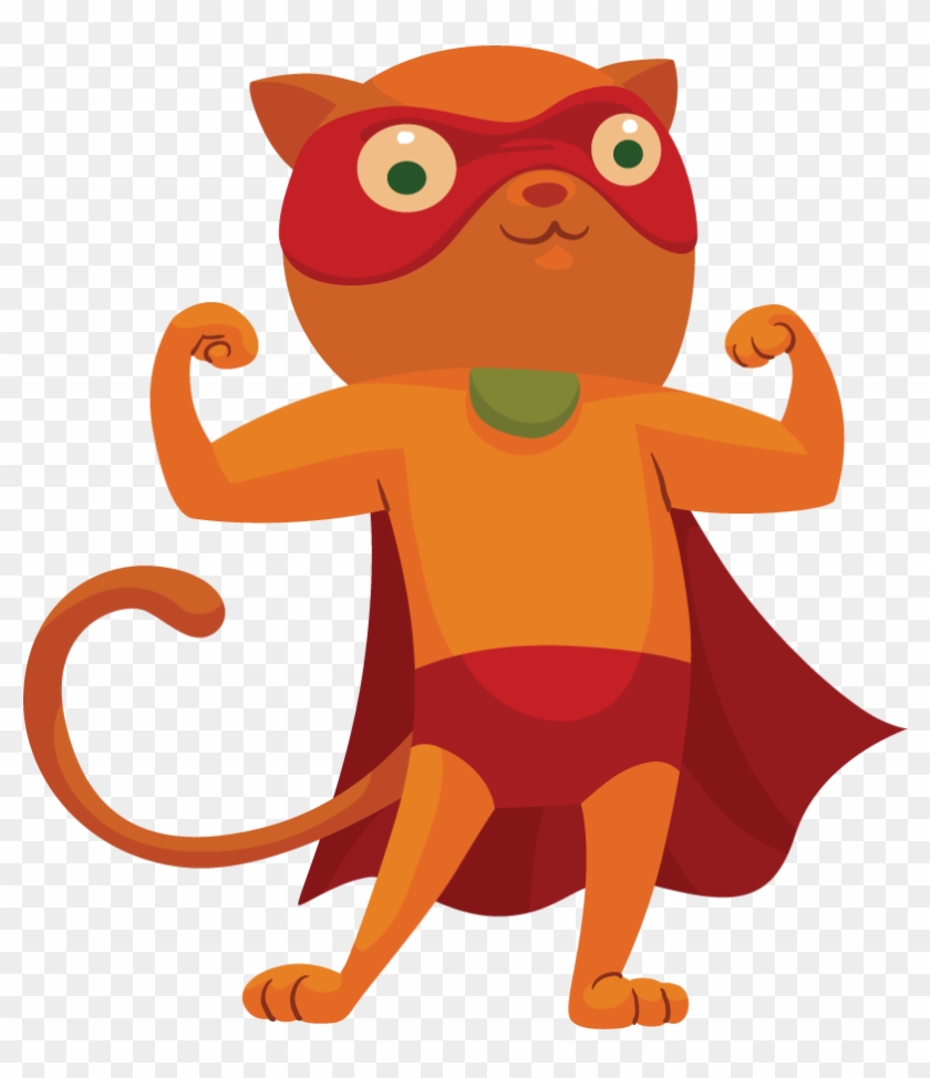 Clipart Superhero Guys - Clip Art Superhero Cat - Png Download #507958
