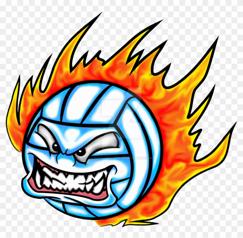 Volleyball With Flames Png - Volleyball On Fire Transparent Clipart #508239