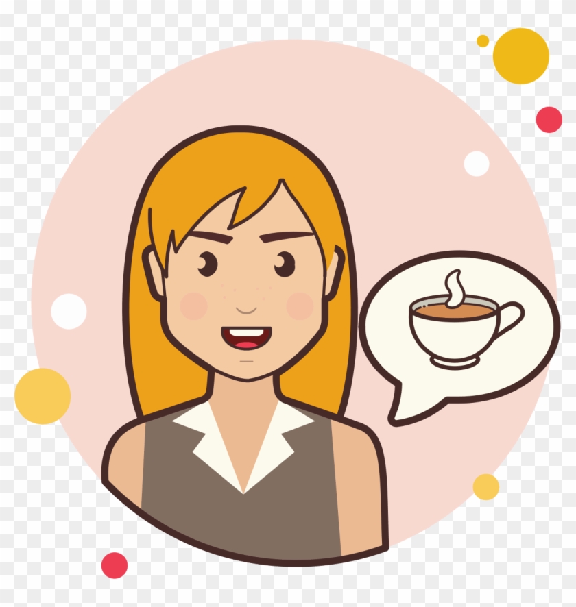 Girl And Coffee Cup Icon - Signo De Interrogacion Png Clipart