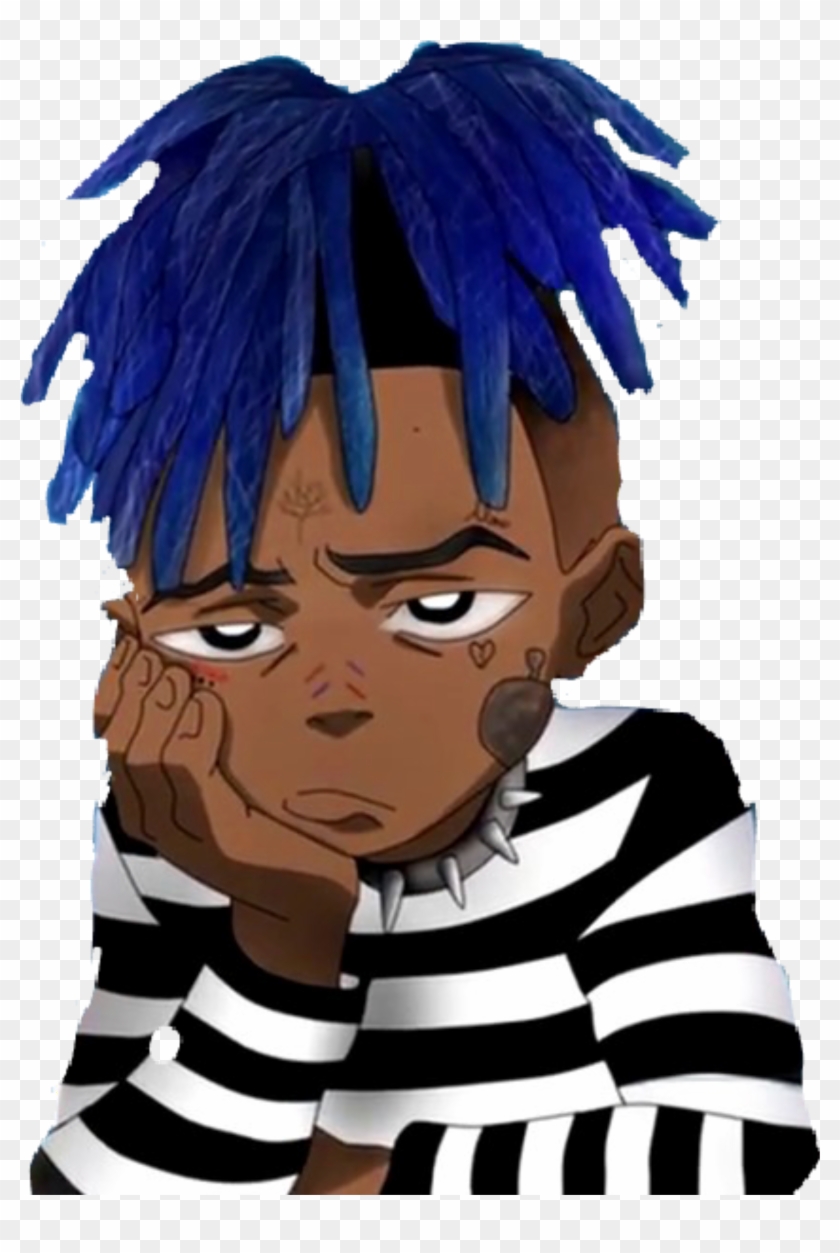 Xxxtentacion Sticker - Xxxtentacion Blue Hair Drawing Clipart