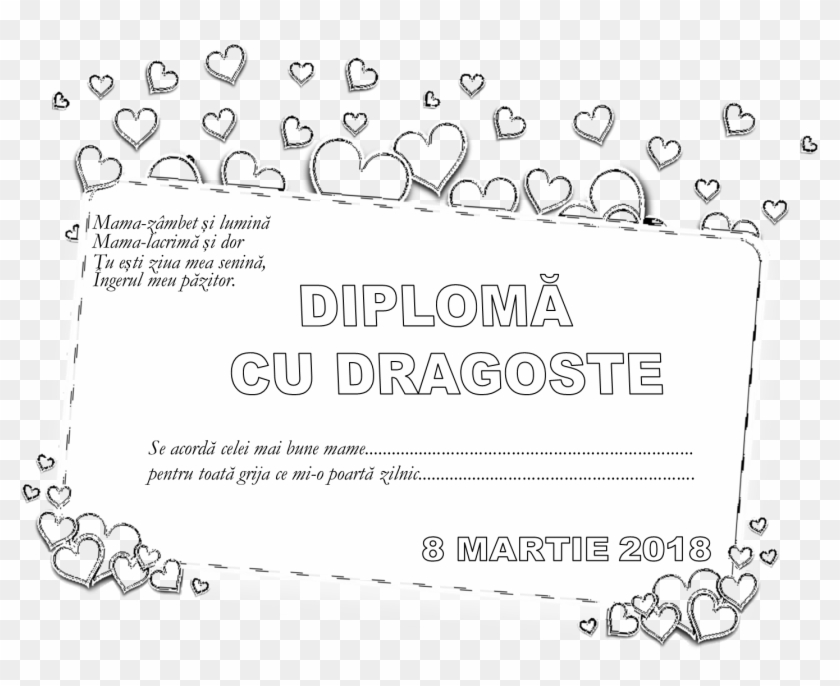 Diplome Pentru Mame - Diploma Pentru Mama De Colorat Clipart