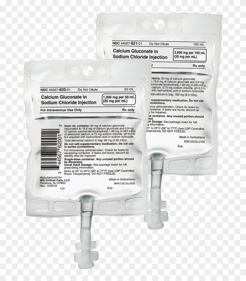 Calcium Gluconate In Sodium Chloride Injection - Ivory Clipart #5001978