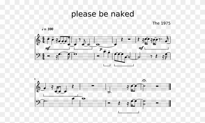 Please Be Naked - Sheet Music Clipart #5006248