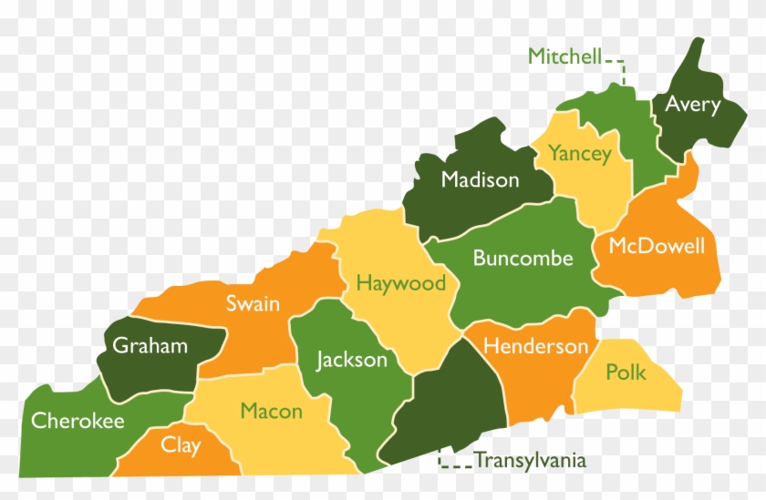 Feeding America Westncmap - Mission Health Locations Map Clipart