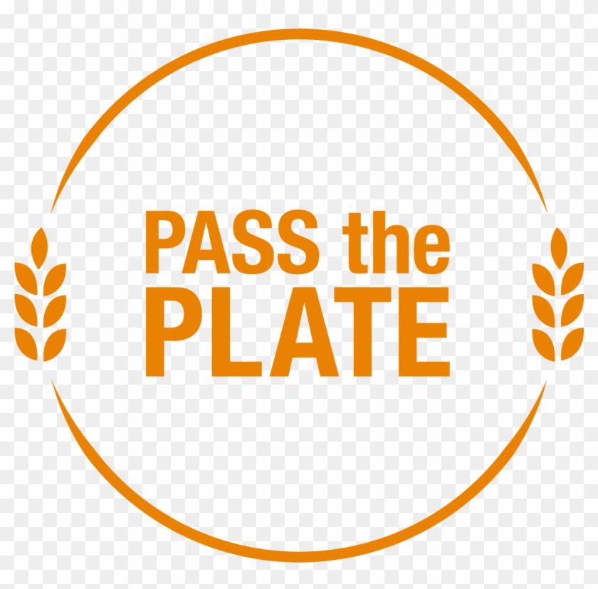 Pass The Plate Logo Orange And White - Circle Clipart