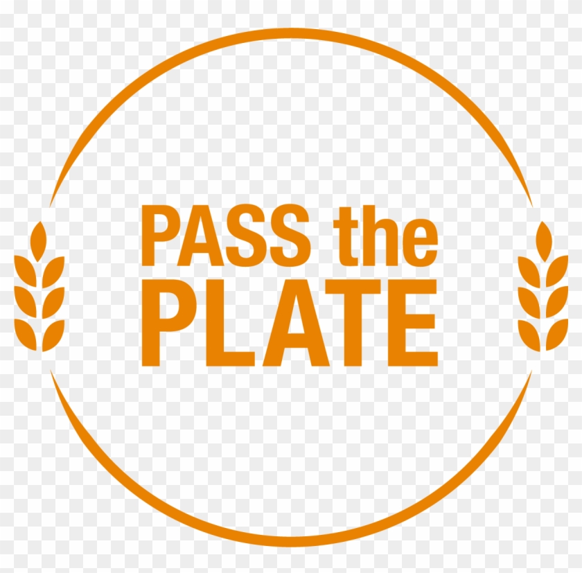 Pass The Plate Logo Orange And White - Circle Clipart #5008090