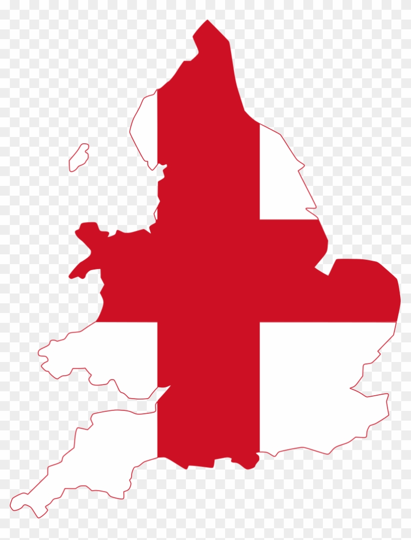Flag-map Of The Kingdom Of England - Kingdom Of England Flag Map Clipart