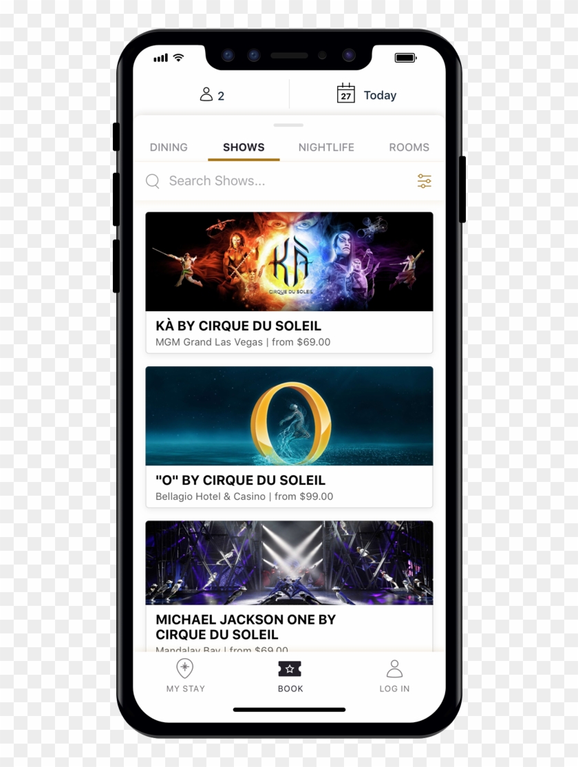 Browse Shows & Nightlife - Mgm Grand Mobile Check Clipart