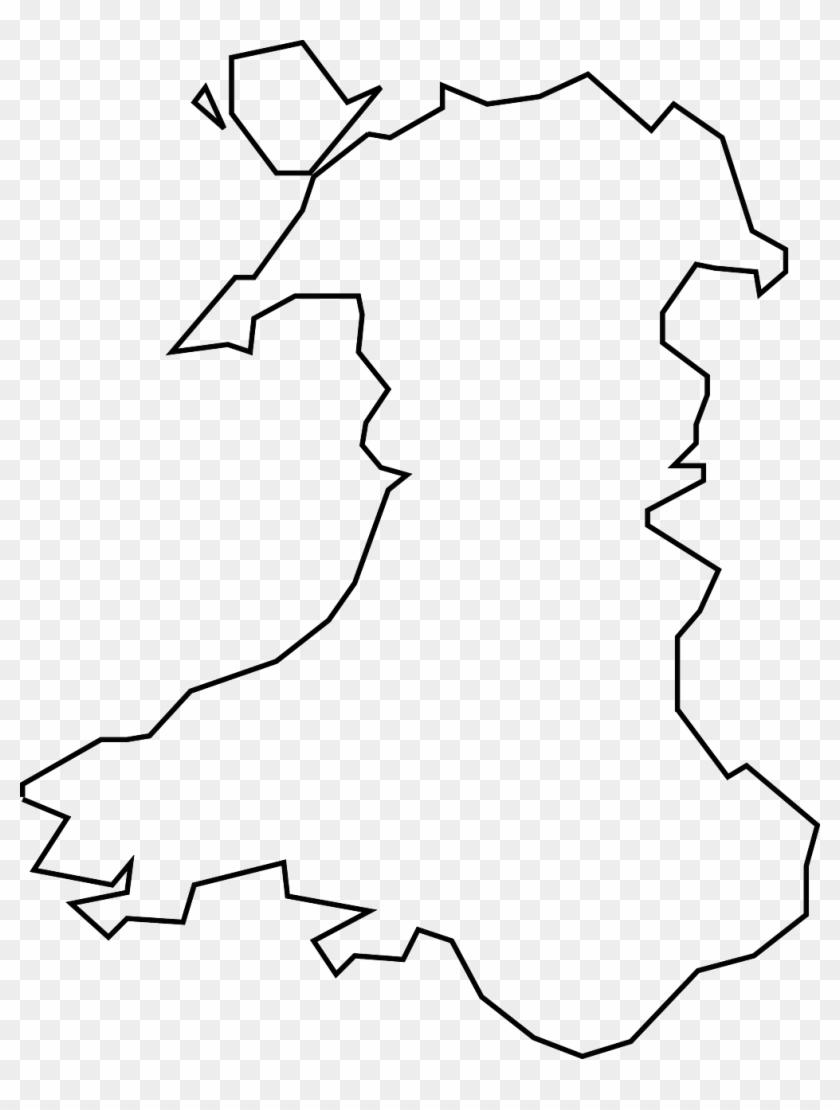 Wales Map England Png Image - Outline Map Of Wales Clipart #5008540