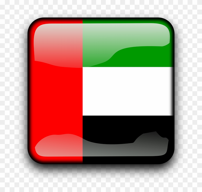 United Arab Emirates Flag Country Square Button - Flag Of The United Arab Emirates Clipart #5008835