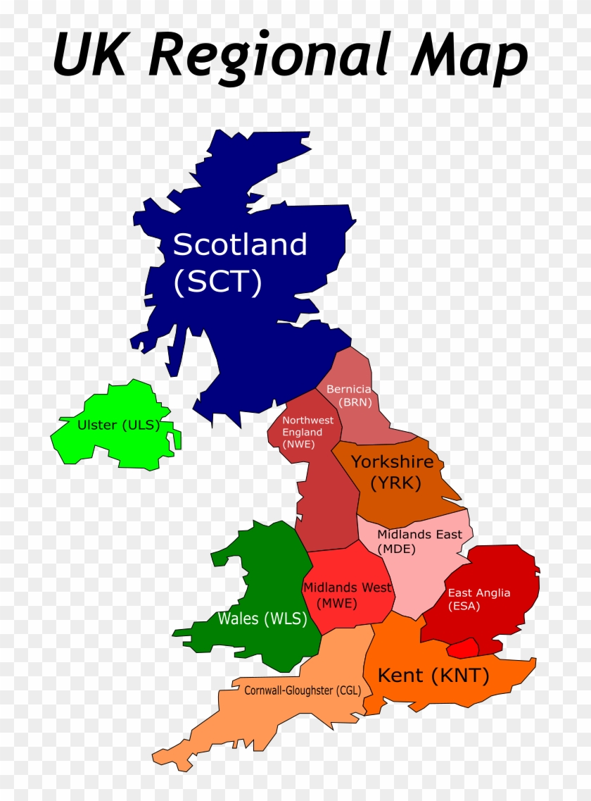 Map Based On Uk Regions With New Names - Uk Automotive Factories Map Clipart #5009208