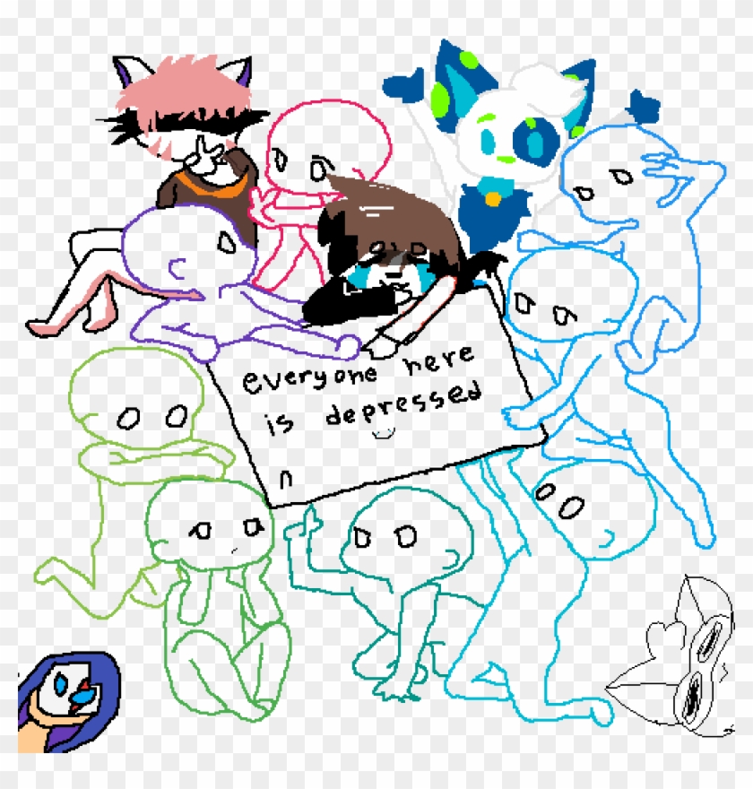 Everyone Here Is Depressed Collab - Drawing Clipart #5009262