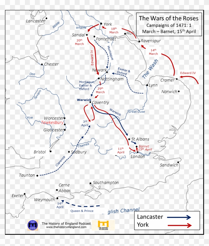 1471 Campaign - Ravenspur England Map Clipart #5009923
