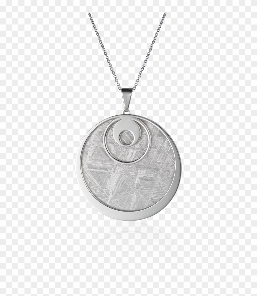 Meteorite Crop Circle Droplet Pendant In Silver - Locket Clipart