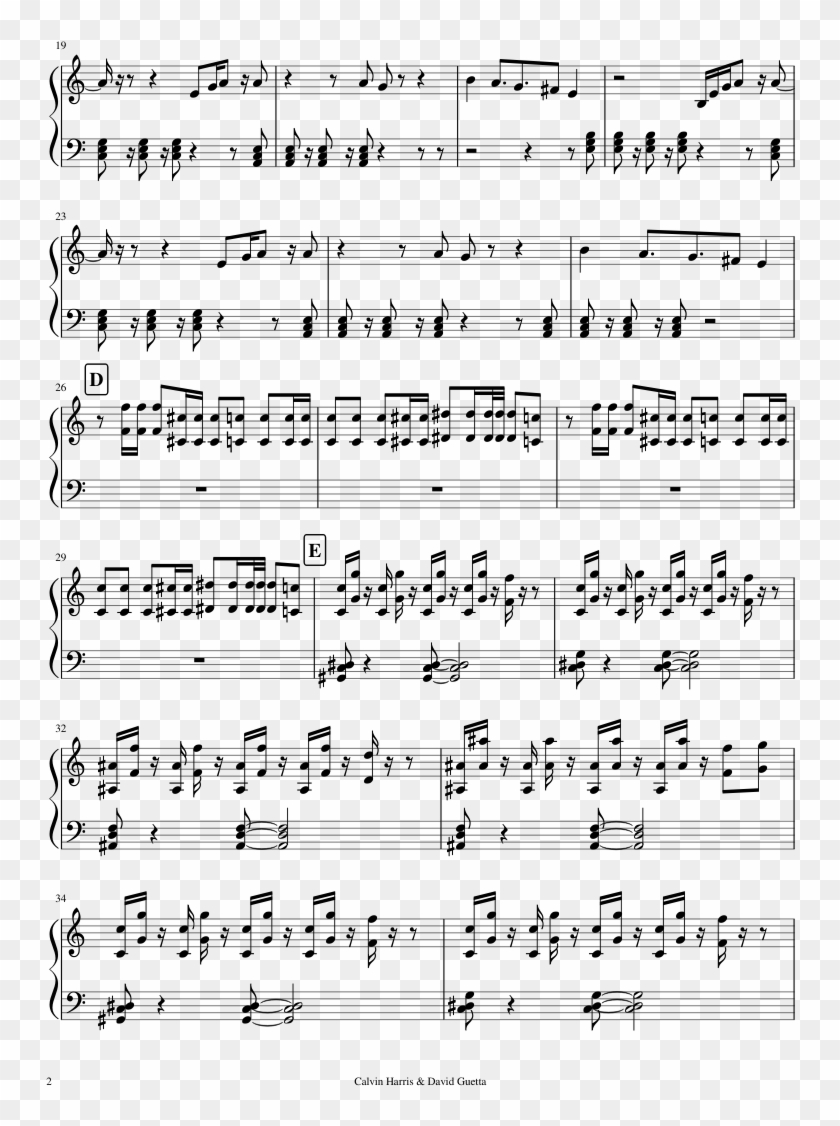 Calvin Harris & David Guetta Medley Sheet Music Composed - Calvin Harris Sweet Nothing Music Notes Clipart