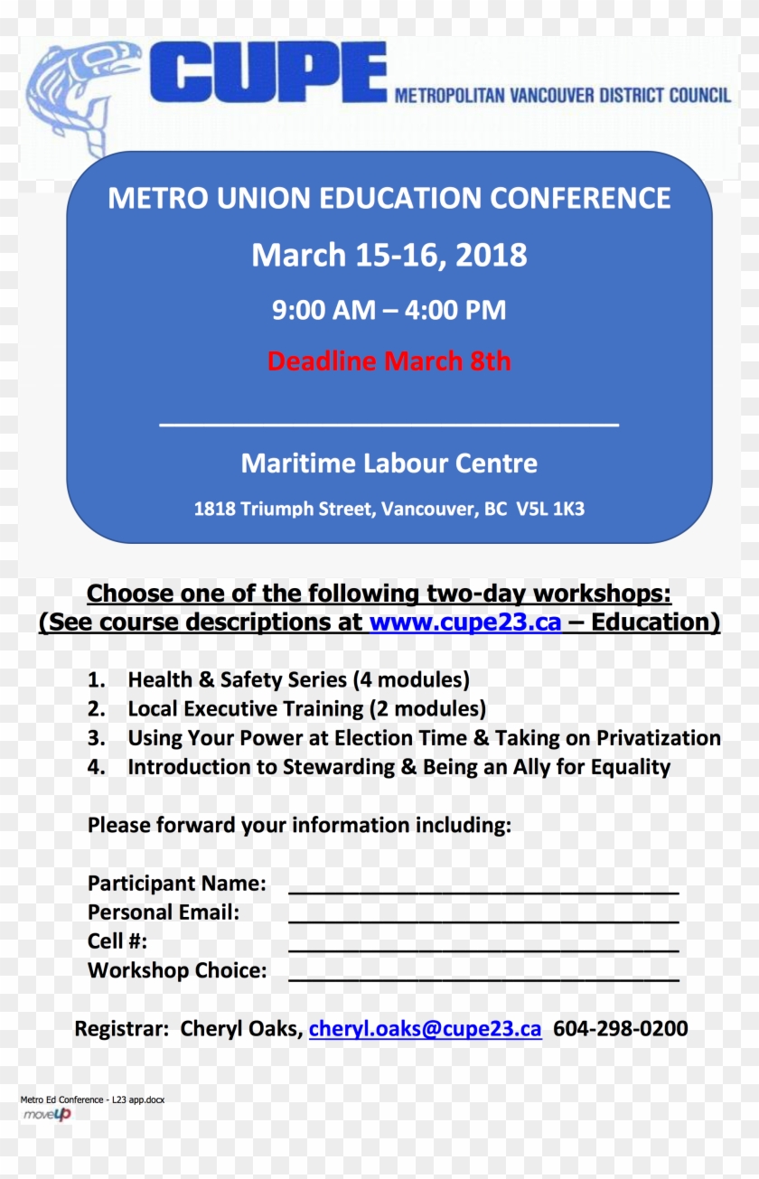 Sign Up Now For Union Education Deadline March Clipart