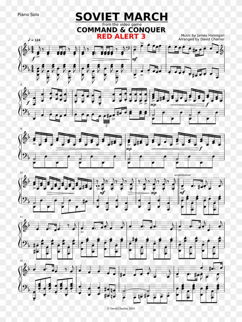 Command & Conquer Red Alert - Soviet March Piano Sheet Music Clipart