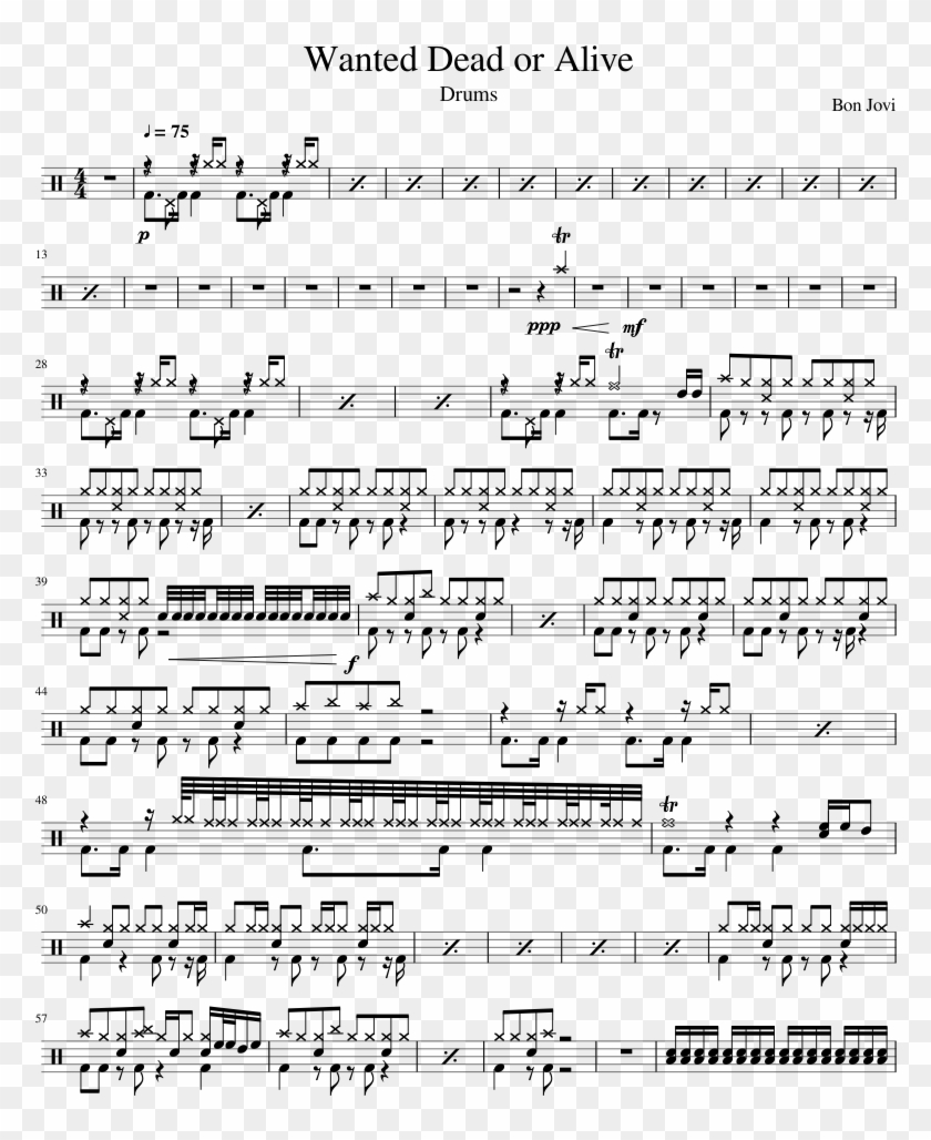Bon Jovi Wanted Dead Or Alive Sheet Clipart