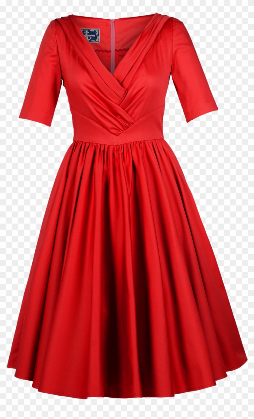 Girls Casual Red Dresses Clipart