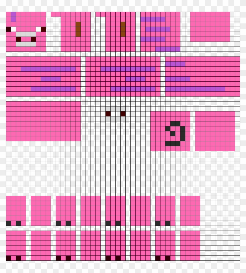 3d Minecraft Pig - Hama Beads Minecraft 3d Clipart