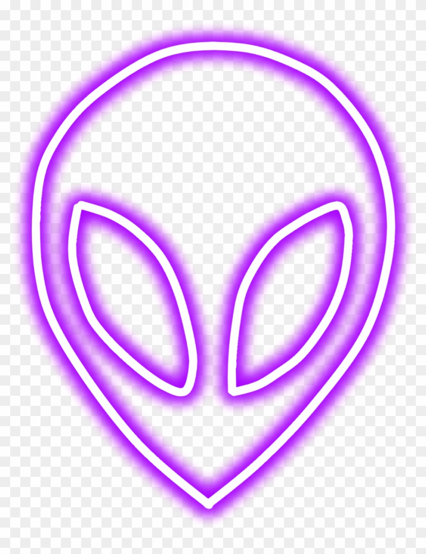 Neon Glow Alien Purple Aliens Freetoedit Mimi Sticker - Circle Clipart #5013497