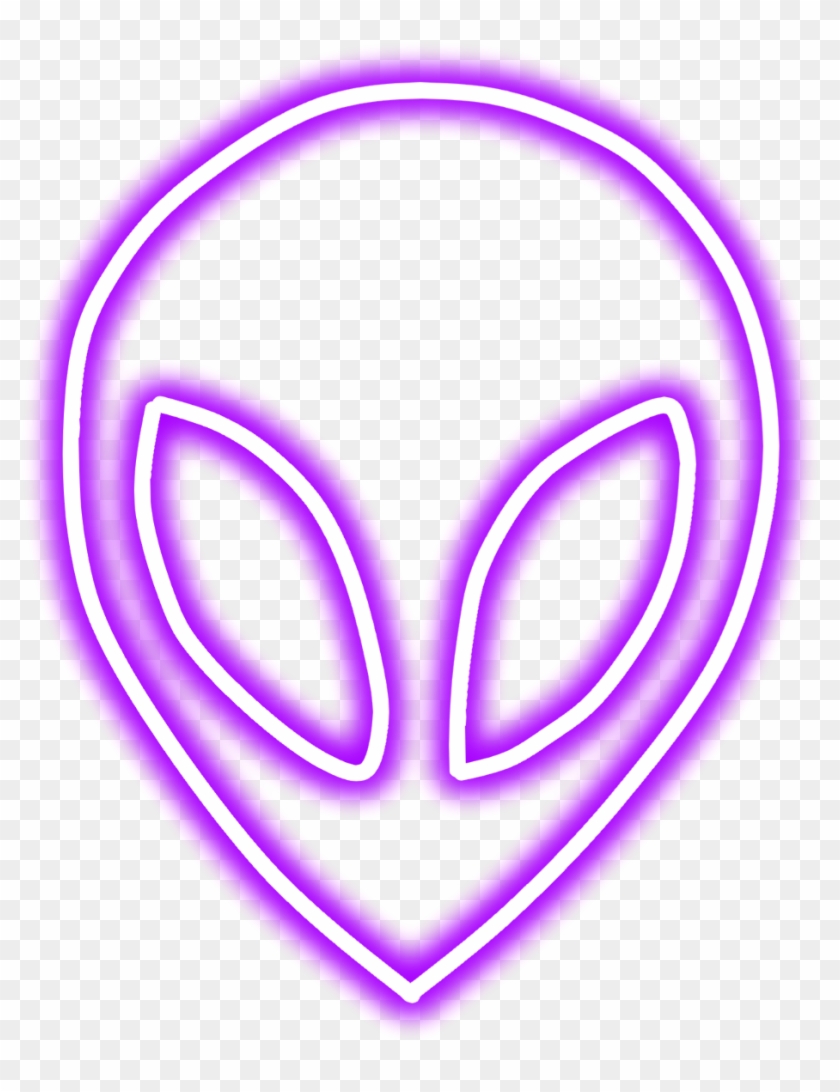 Neon Glow Alien Purple Aliens Freetoedit Mimi Sticker - Circle Clipart