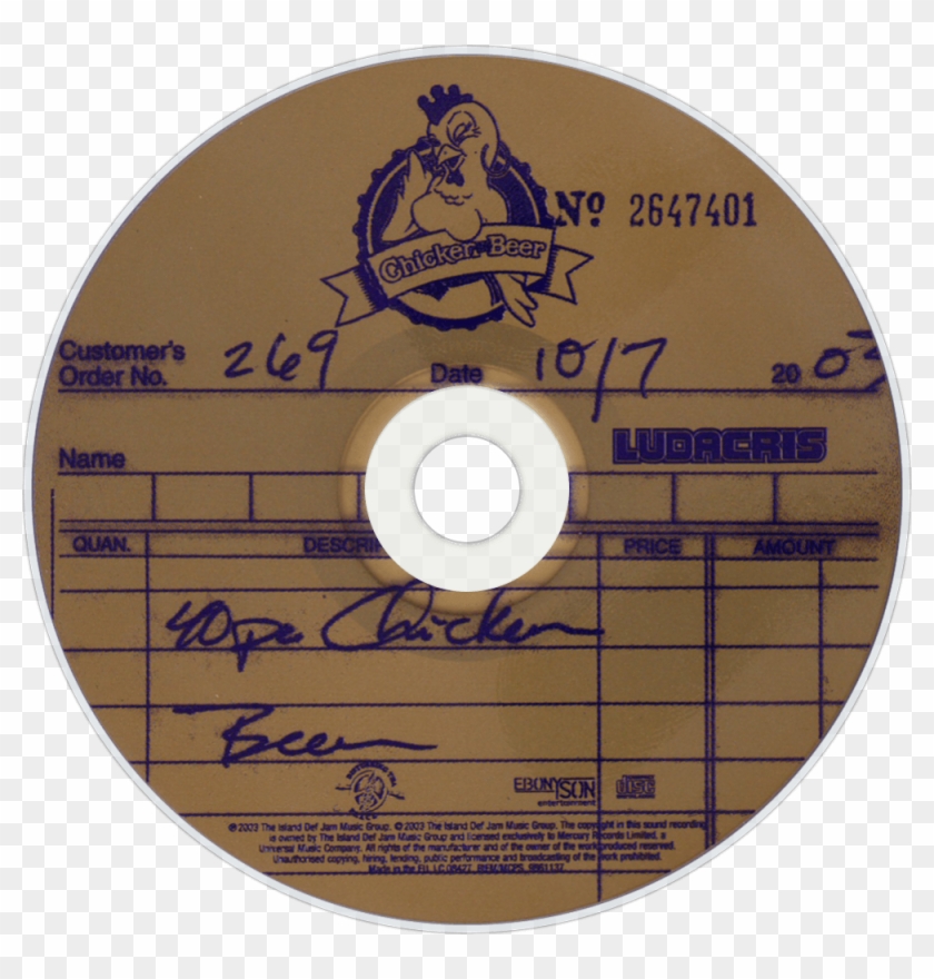 Ludacris Chicken N Beer Cd Disc Image - Ludacris Chicken & Beer Clipart #5014029