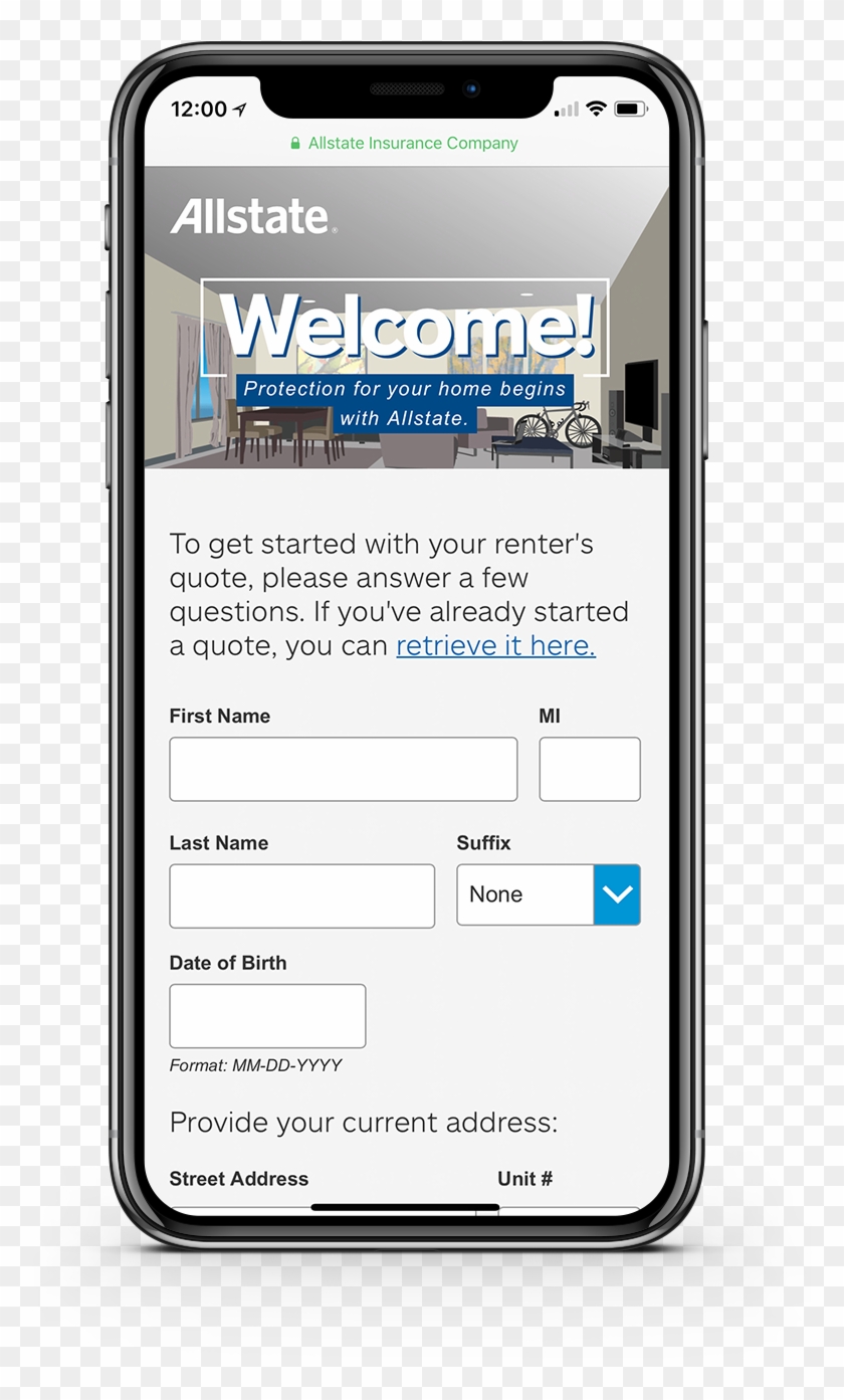 Allstate Renters Insurance Quote 846256 - Raccourcis Ios 12 Clipart